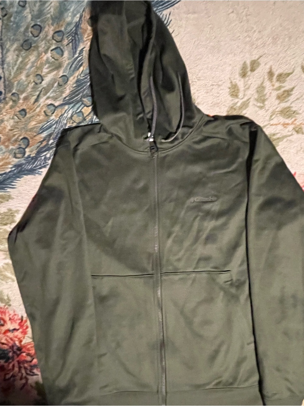 Columbia Olive Green Full-Zip Hooded Sweatshirt